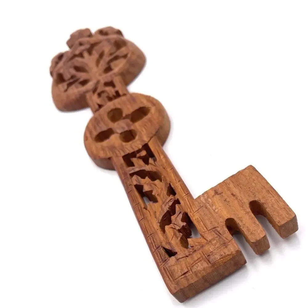 Home decor Handcrafted wood carved key